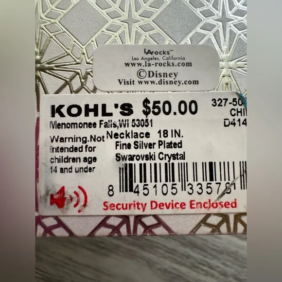 Disney Mickey’s 90th Birthday Silver Plated Necklace w/Swarovski Crystal - NWT - Picture 3 of 4